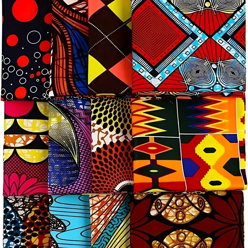 8PCS 50 * 40cm/19.7 * 15.7in new African wax fabric DIY handmade patchwork fabric group polyester digital printed fabric