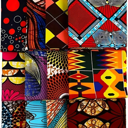 8PCS 50 * 40cm/19.7 * 15.7in new African wax fabric DIY handmade patchwork fabric group polyester digital printed fabric