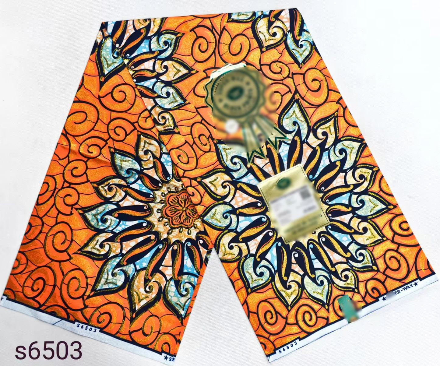 Latest African Grand Golden Wax Fabric Super Good Quality Women Pagne Flash Cotton Prints Batik Ankara Glitter Tissus 6yards