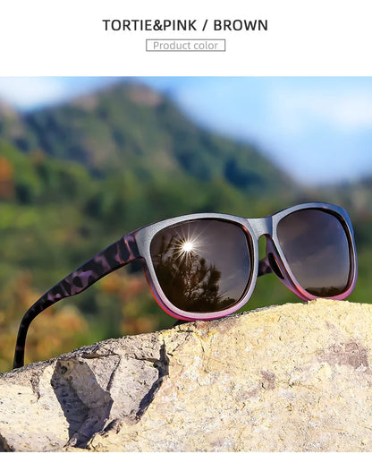 New style Unisex Polarized Square Fashion Sunglasses - Lightweight Purple Glitter Frame, TAC Lenses for Outdoor Sports & Fashion