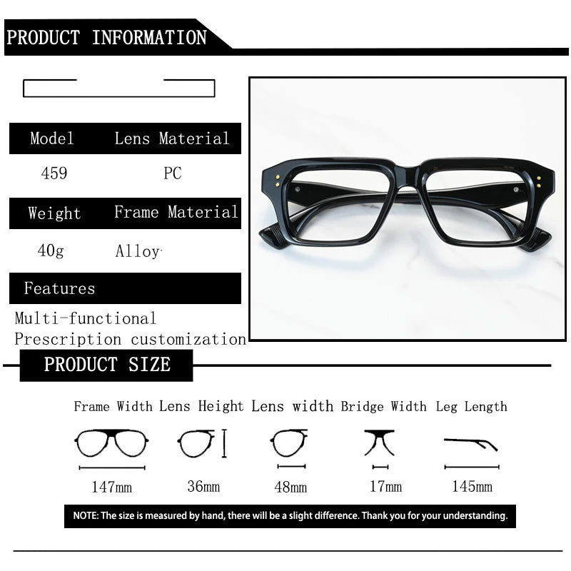 New Brand Design Square Alloy Frame Myopia Glasses Prescription Photochromic Anti Blue Light Women Shortsight Eyewear 0 to -6.00