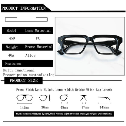 New Brand Design Square Alloy Frame Myopia Glasses Prescription Photochromic Anti Blue Light Women Shortsight Eyewear 0 to -6.00
