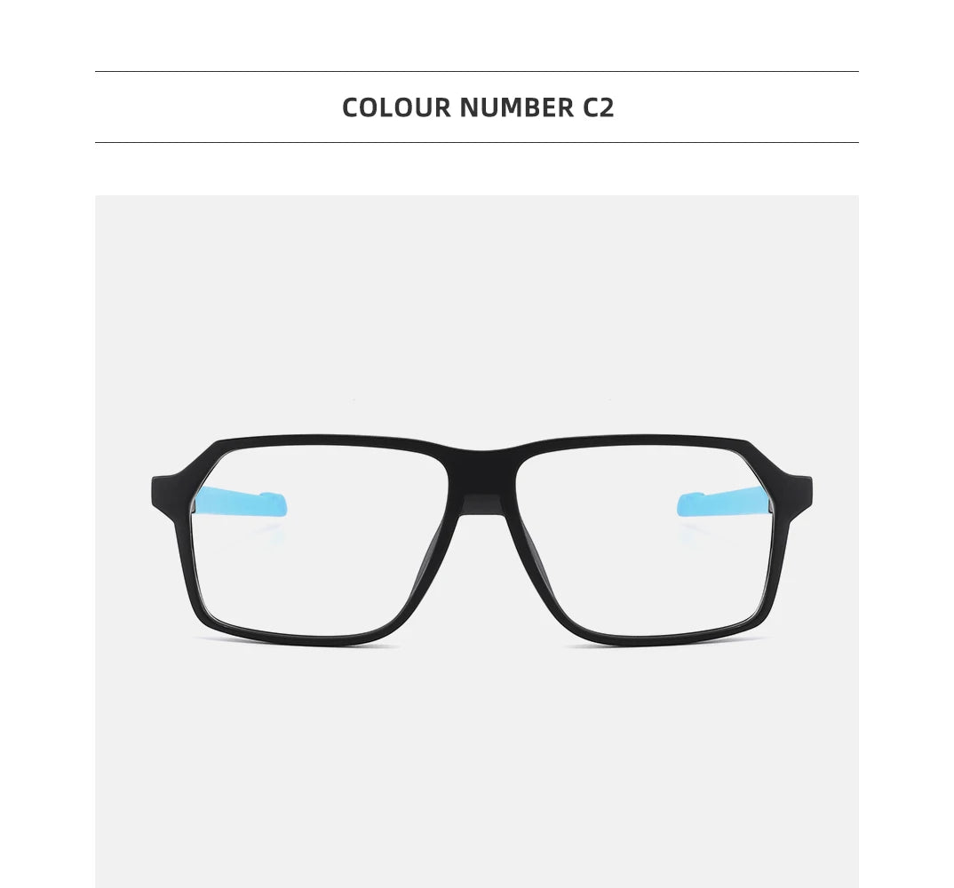 Men Sports Glasses Square Blue Light Myopia Prescription Eyeglasses Reading TR90 Trendy Photochromic Lens Mtb Bicycle Eyewear +1