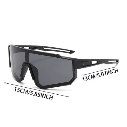 1 pair of large-frame trendy cycling sunglasses, suitable for both men and women, ideal for cycling, fishing, and running.