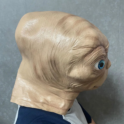 Realistic ET Alien Latex Mask Halloween Carnival Party Movie E.T. the Extra-Terrestrial Cosplay Creepy E.T. Alien Full Head Mask