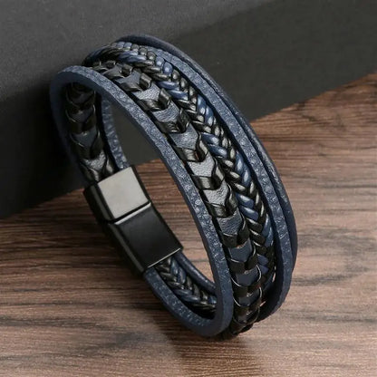 Classic Men's Leather Bracelet New Style Hand-woven Multi-layer Combination Accessory Fashion Man Jewelry