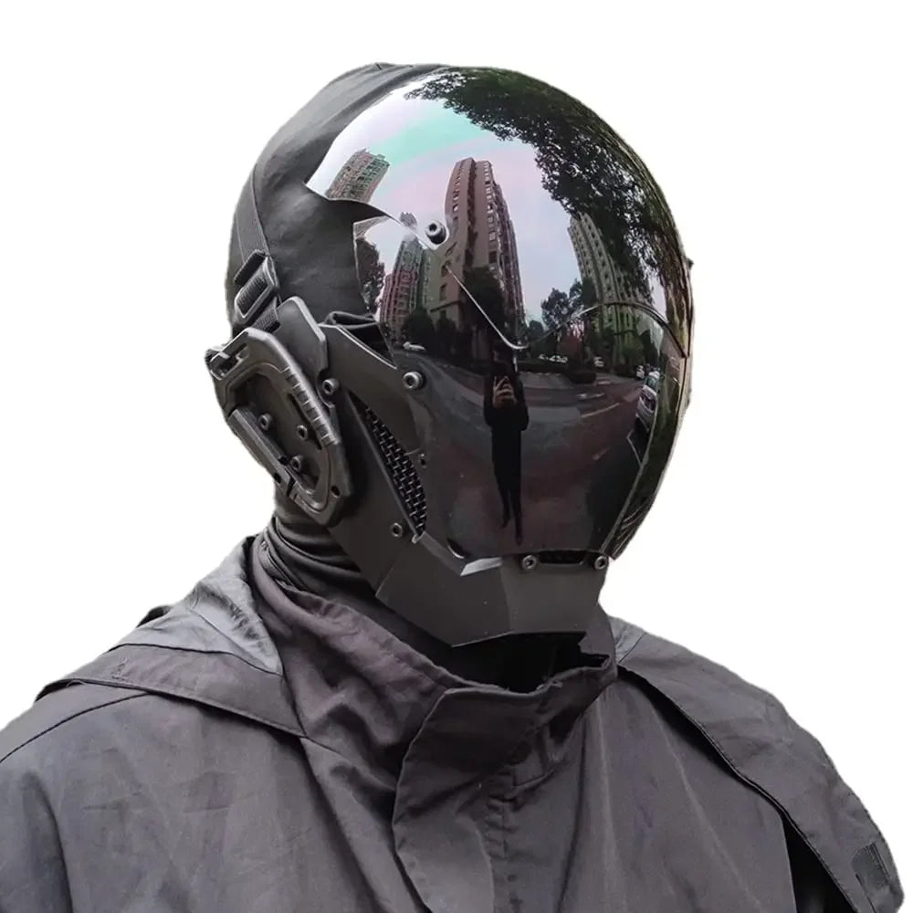 JAUPTO Cyberpunk Mask Playing Cosplay Robocop of the Future Futuristic Cool Stand Model Science Fiction for Halloween Party