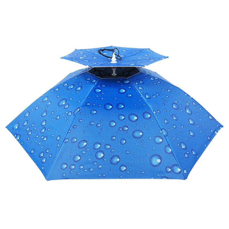 Windproof Umbrella Cap Wearing An Umbrella On The Head Sturdy Men's And Women's Foldable Large Sunshade And Rain Hat Umbrella