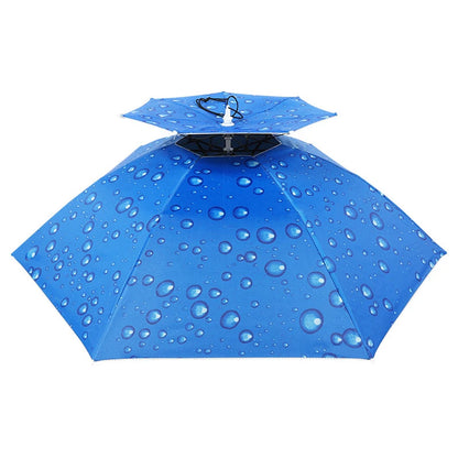 Windproof Umbrella Cap Wearing An Umbrella On The Head Sturdy Men's And Women's Foldable Large Sunshade And Rain Hat Umbrella