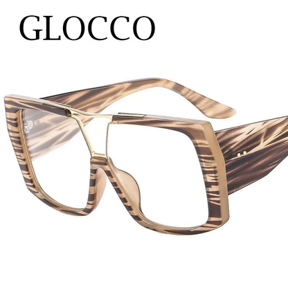 Fashion Brand Oversized Square Myopia Glasses Women Men Trend Green Graduation Eyeglasses Anti Blue Light Prescription Glasses
