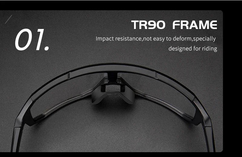 KAPVOE Photochromic Cycling Glasses Sports Sunglasses for Men Women UV400 Protection Bicycle MTB Mountain Bike Sunglasses