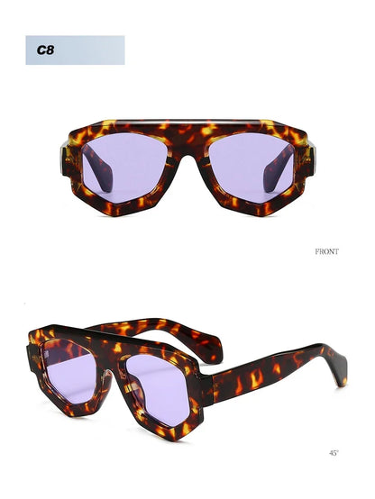 JNPCXI New Fashion Irregular Square Women Sunglasses Shades UV400 Retro Green Men Sun Glasses