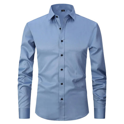 Spring Men's Social Shirt Slim Business Dress Shirts Male Long Sleeve Casual Formal Elegant Shirt Blouses Tops ManBrand Clothe