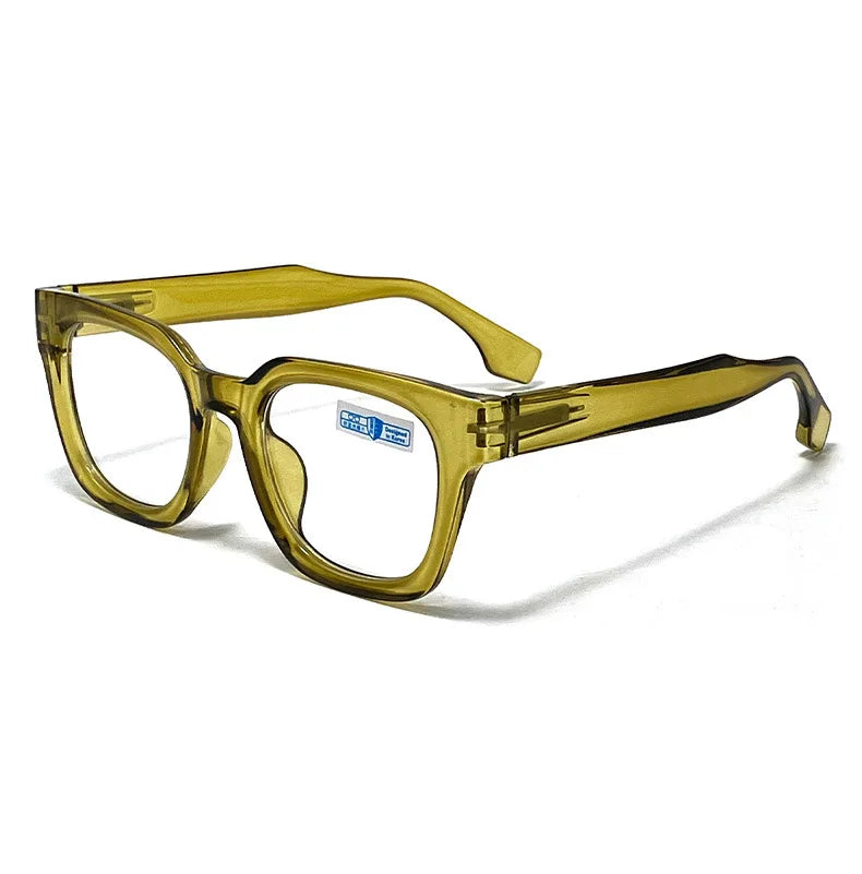 Men Vintage Square Reading Glasses Trendy Casual Ultra-light Presbyopia Eyeglasses Women Fashion Elegant High-definition Eyewear