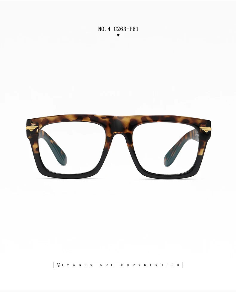 AUECMOI Vintage Men Square Glasses TR90 Frame Myopia Customizable Prescription Anti Blue Ray Optical Photochromic Eyeglasses