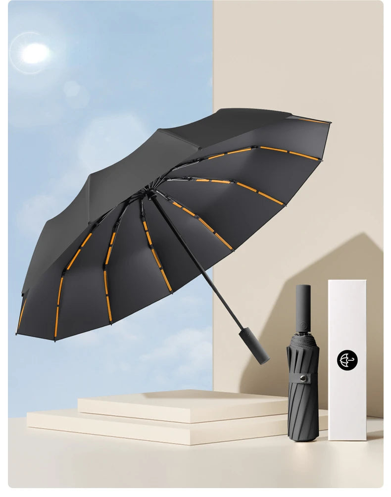 72 Bone Super Strong Windproof Automatic Folding Reinforced Large Rainproof Sun Protection   Women Men Umbrella