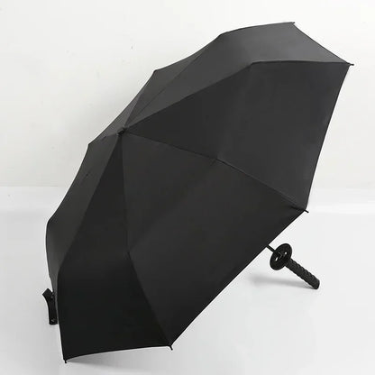 Folding Ninja Sword Umbrella Windproof UV Block Parasol Demon Slayer Real Japanese Katana Samurai Sabre Umbrella Black Parasol