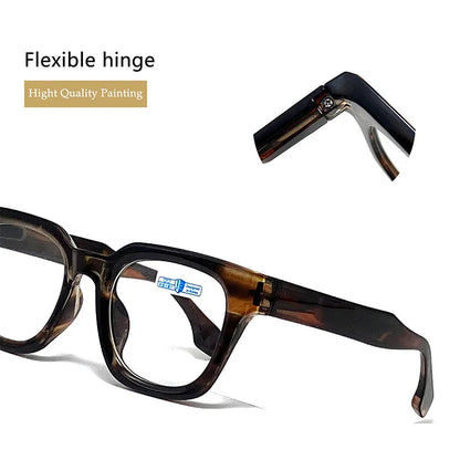 Men Vintage Square Reading Glasses Trendy Casual Ultra-light Presbyopia Eyeglasses Women Fashion Elegant High-definition Eyewear