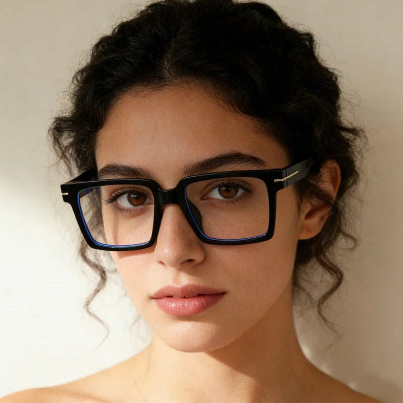 Square Women Reading Eyeglass Fashion Progressive Glasses Man's Myopia Eyewear Customized Prescription Lenses