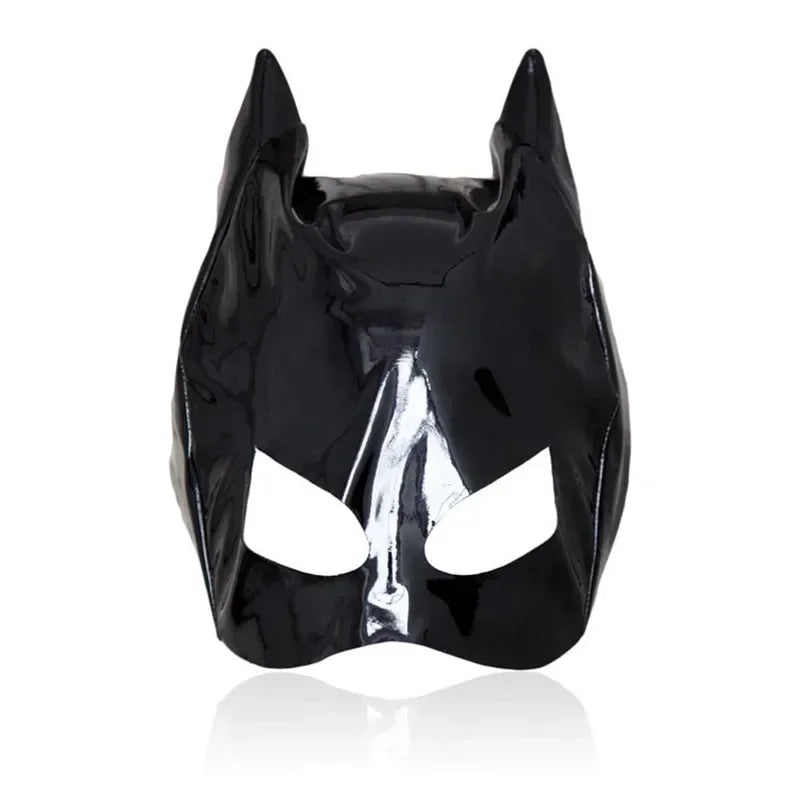 Halloween cosplay prop sexy mask women's tempting half face headwear cat ear mask leather mouth hood