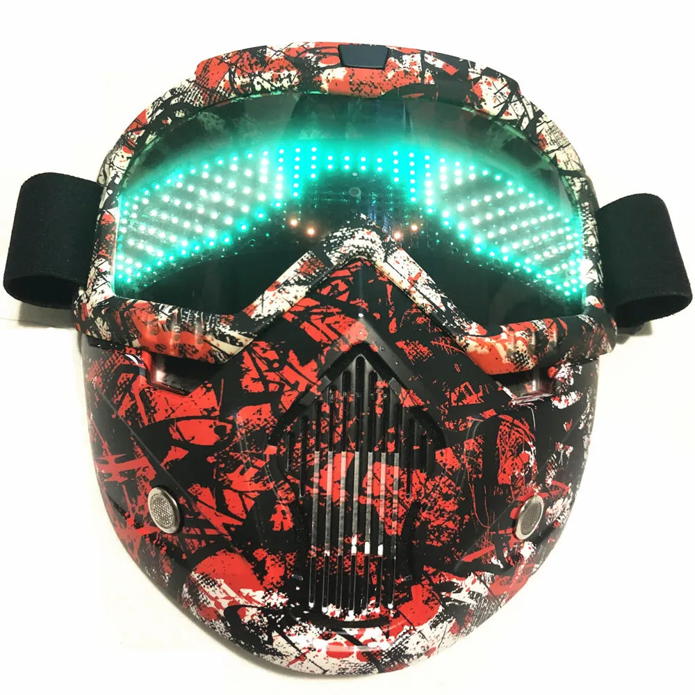 Color Bluetooth LED Display Light Up Mask Programmable Party Carnival LED Ski Goggles DIY Goggles Glasses Boy Gift Toy