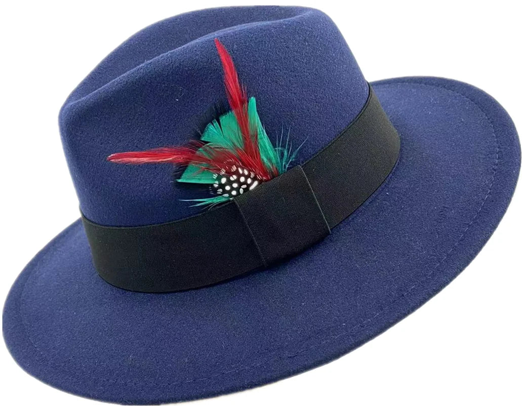 men hats feather men fedoras lady woolen felt church hat unisex  bowknot  jazz hat for men and women