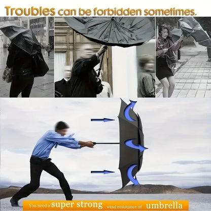 Double Strong Wind Resistant Umbrella Rain Women Large Folding Non-automatic Umbrellas Men Family Travel Business Paraguas