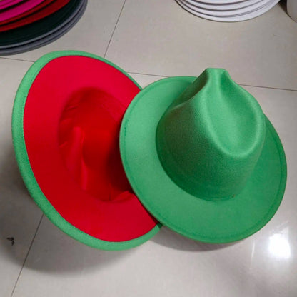 Sombreros Fedora Hat Dual Color Classic Jazz Hat Soft Fedora Hat Classic Men's and Women's Blue Jazz sombreros