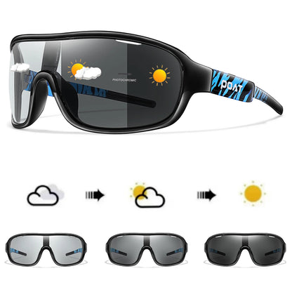 POAT BRAND Cycling Photochromic Eyewear Outdoor Sports Cycling Fishing Road Bike Hiking Sunglasses Men Women windproof Glasses