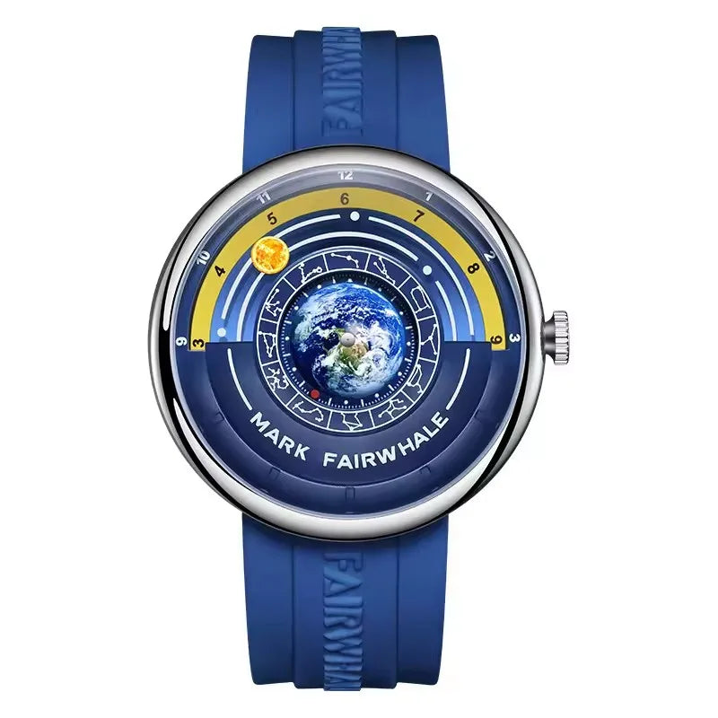 Mark Fairwhale 5700 Unique Men's Quartz Watch Creative Fashion Waterproof Planet Pointer Cool Silicone Men's Luxury Watch reloj
