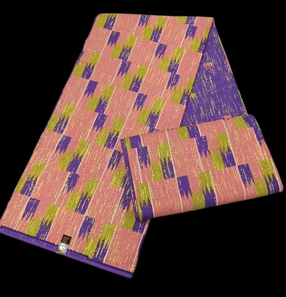 KENTE 4+2YARD 2024 Latest Design 6 Yards/lot African Fabric Gold Powder Ankara 100% Cotton Farbic For Sewing Wax Print Fabric