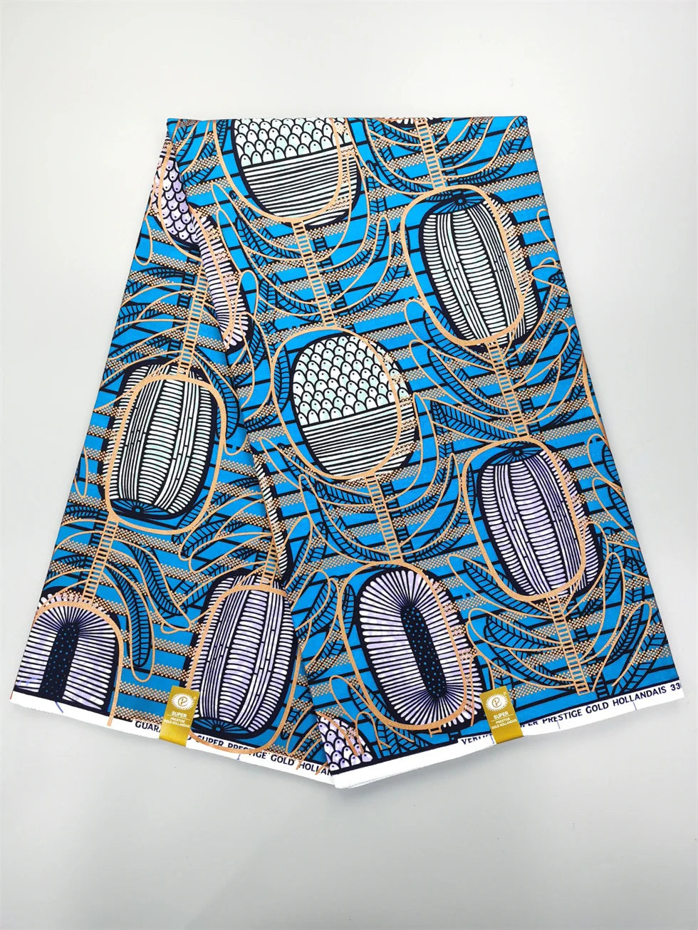 Newest Grand African Wax Glitter Glam Fabric 100% Cotton Ankara Batik Material Pagne Wax Gold Print Sewing Party Dress