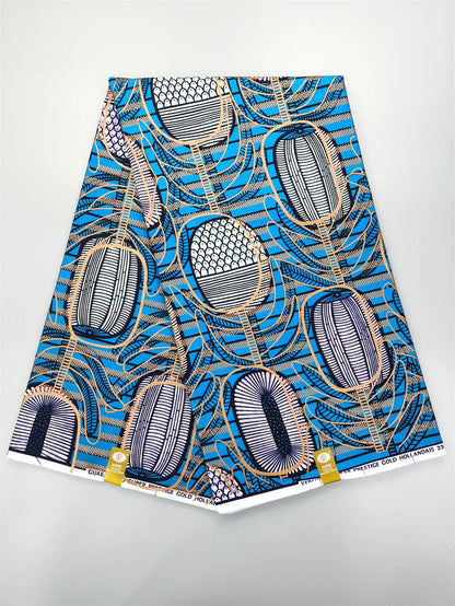 Newest Grand African Wax Glitter Glam Fabric 100% Cotton Ankara Batik Material Pagne Wax Gold Print Sewing Party Dress