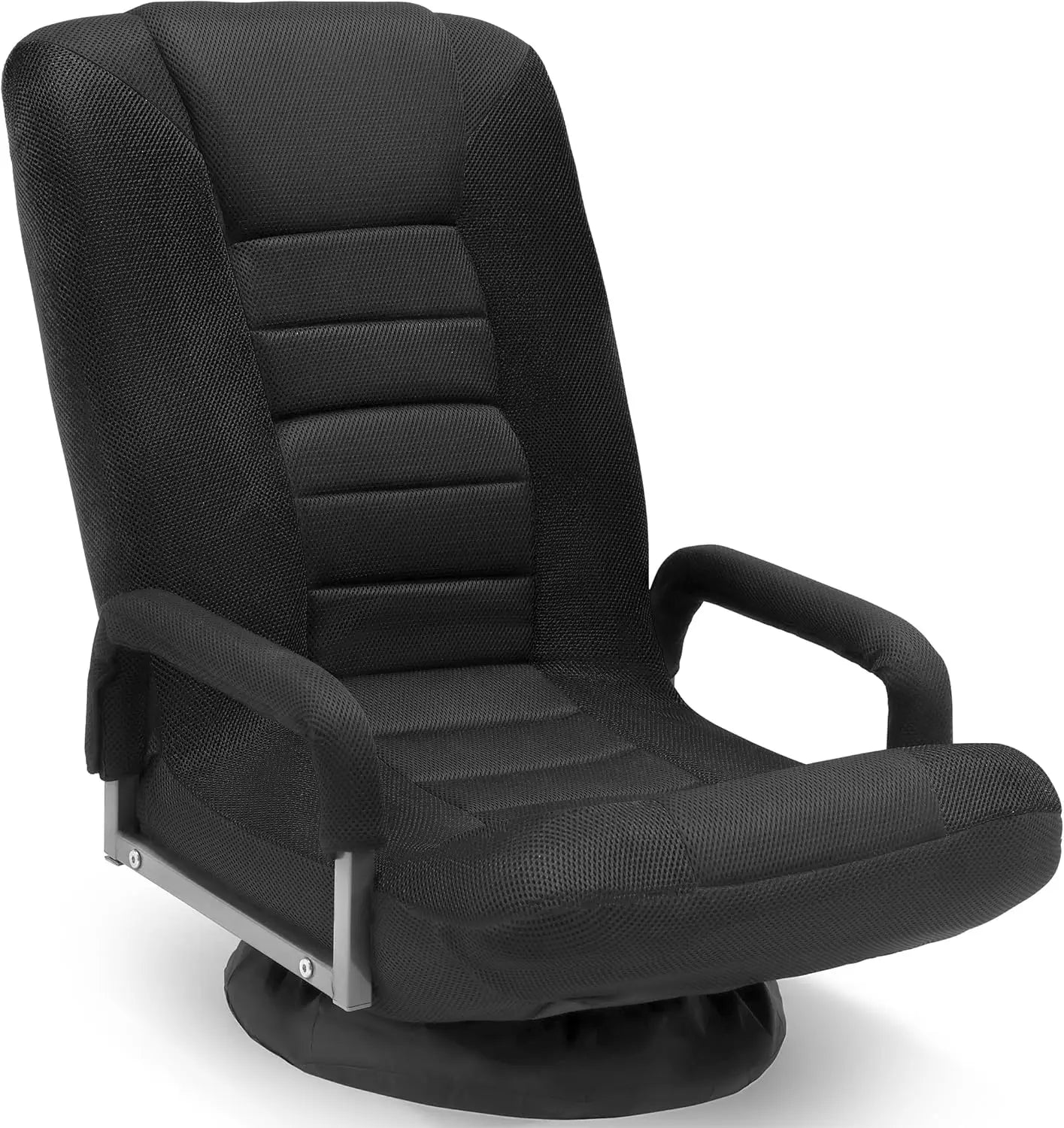 Swivel Floor Gaming Chair - Video Lounger Enjoy 6 Different Positions, Adjustable Backrest, Removable Arm Rests, Folds to Store