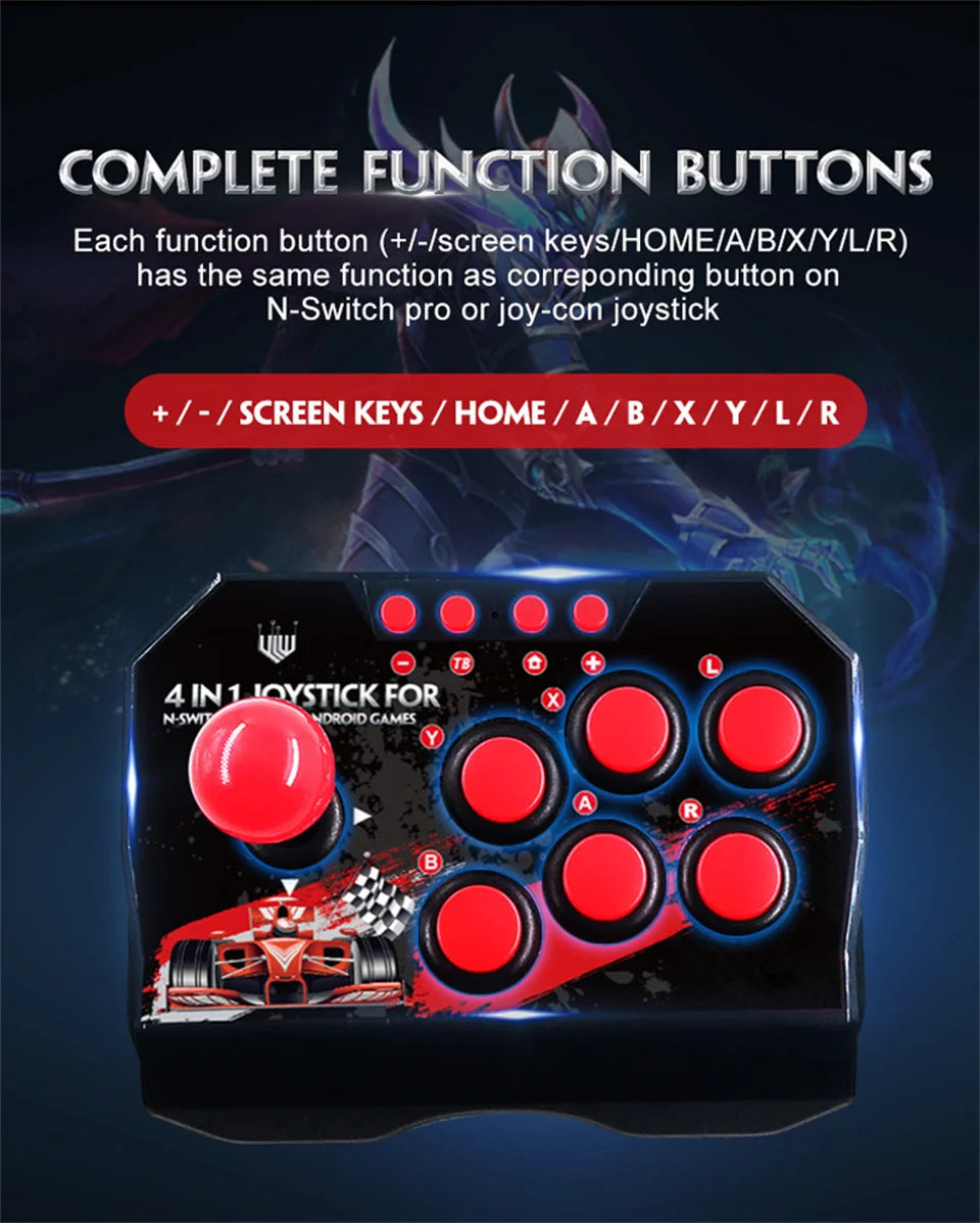 GAMINJA 4-in 1Game Joystick With 3M USB Cable TURBO Games Console Rocker Arcade Station For Nintendo Switch Android TV PS3 PC