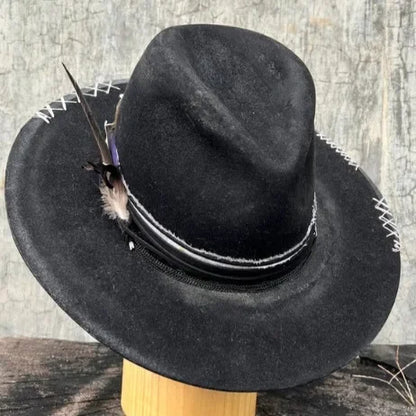 Wool hat, cowboy hat, old retro jazz top hat, hot autumn and winter felt hat in Europe and America