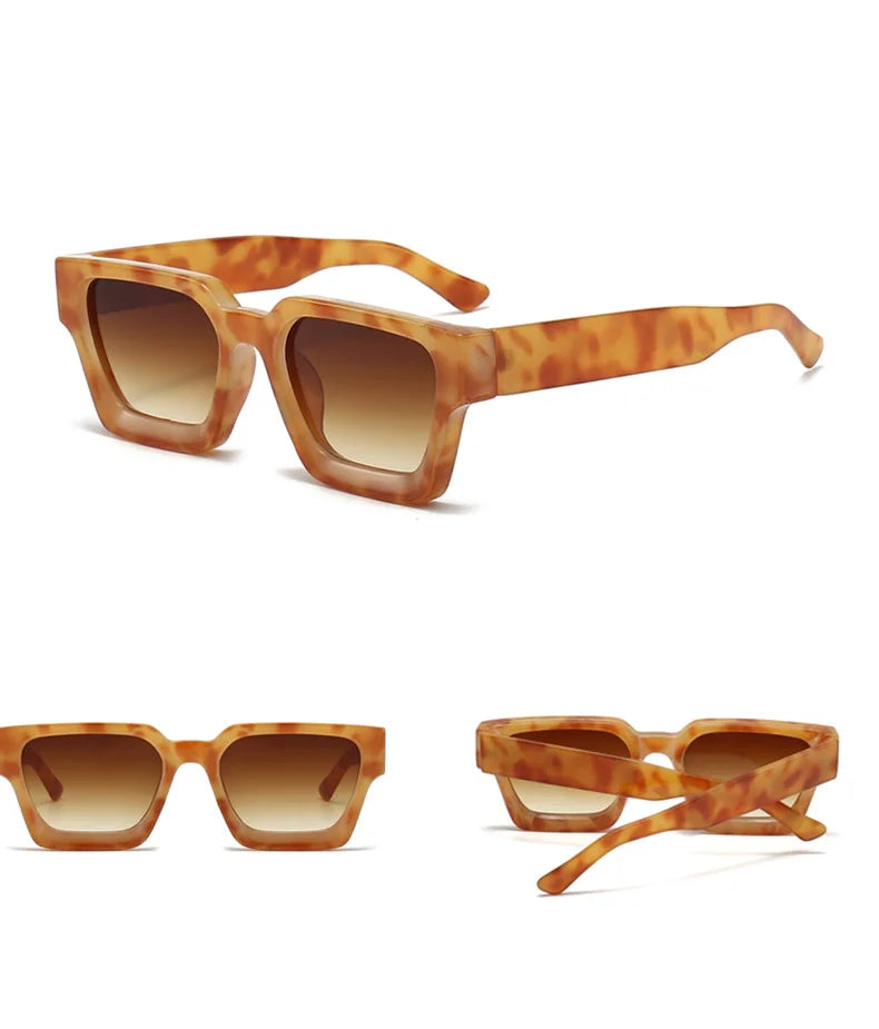 JNPCXI Fashion Square Women Luxury Sunglasses Retro Green Brand Designer Men Trending Sun Glasses Shades UV400