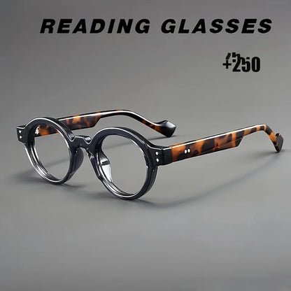 1-piece Fashion Translucent Tortoiseshell Glasses, Retro Style Round Reading Glasses, Fashionable Men's and Women's Reading