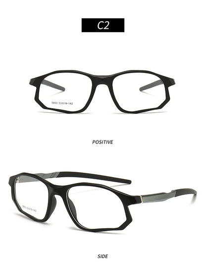 YIMARUILI New Fashion Sports Glasses Men and Women TR90 Spring Leg Design Big Face Optical Prescription Eyeglasses frame 5853