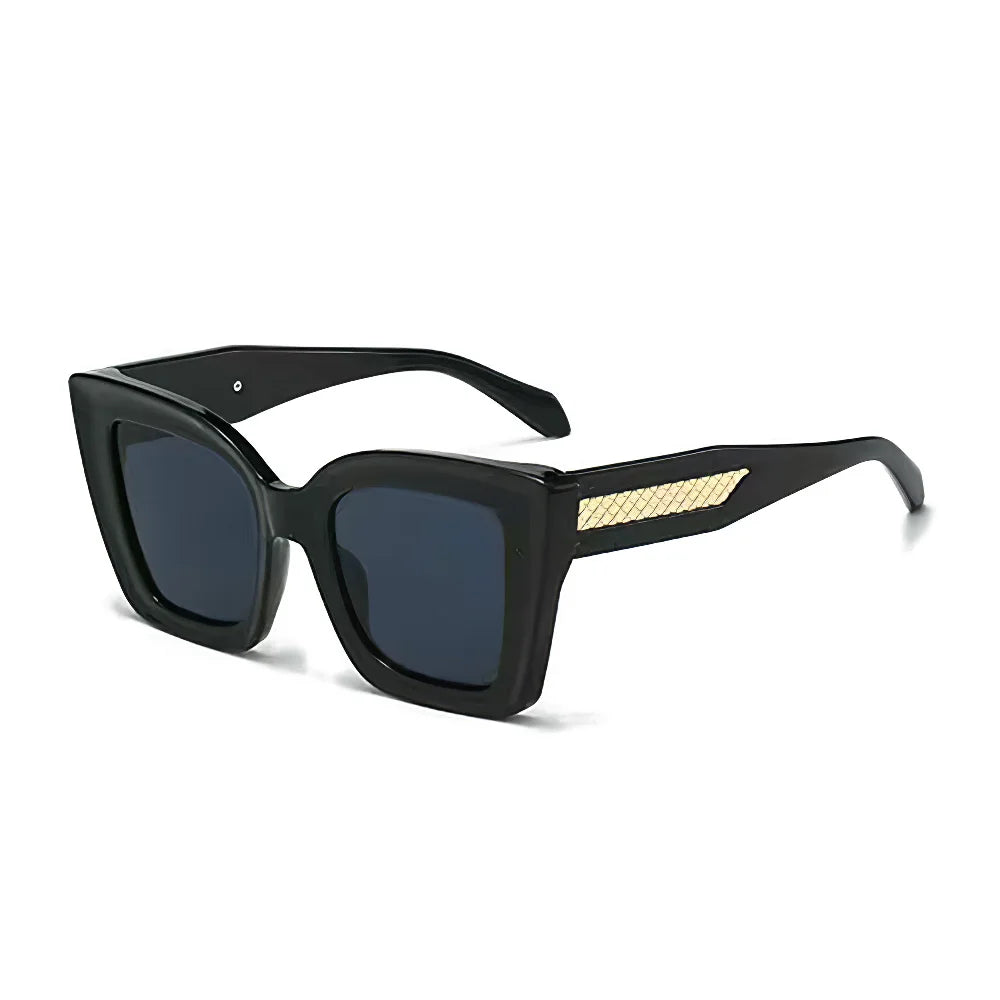 2025 New in Vintage Sunglasses for Women Fashion Square Frame Gradient Sunglasses with Golden Arrows for Women