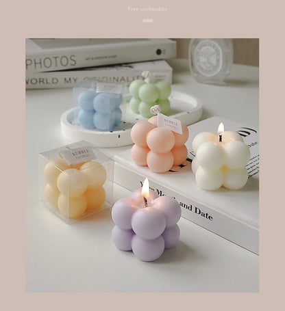 Little Bubble Cube Candle Handmade Scented Candle Aromatherapy Soy Wax Candle Wedding Birthday Candles Party Home Decoration