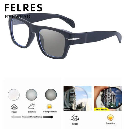  Thick Frame Men Women Square Photochromic Gray Reading Glasses Classic Presbyopia Glasses Shade Sunglasses FELRES