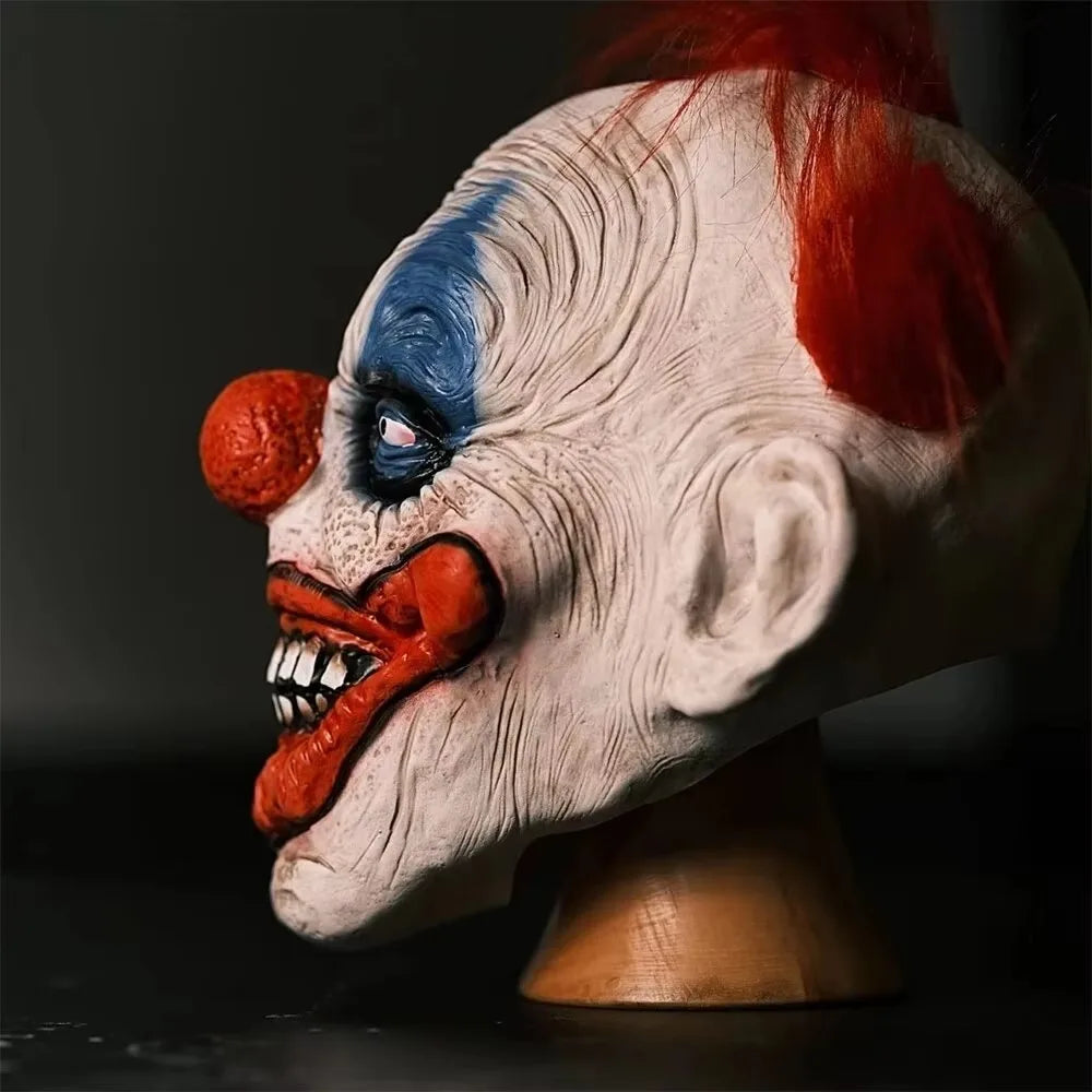 High Quality Unisex Clown Head Cover Realistic Multipurpose Halloween Horror Party Cosplay Mask Haunted House Prop