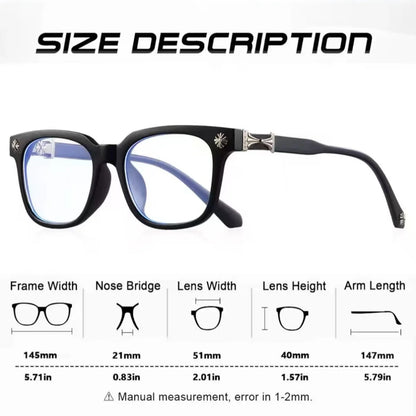 2pcs European and American retro men's and women's Y2K fashionable anti blue light versatile glasses multi-color combination is