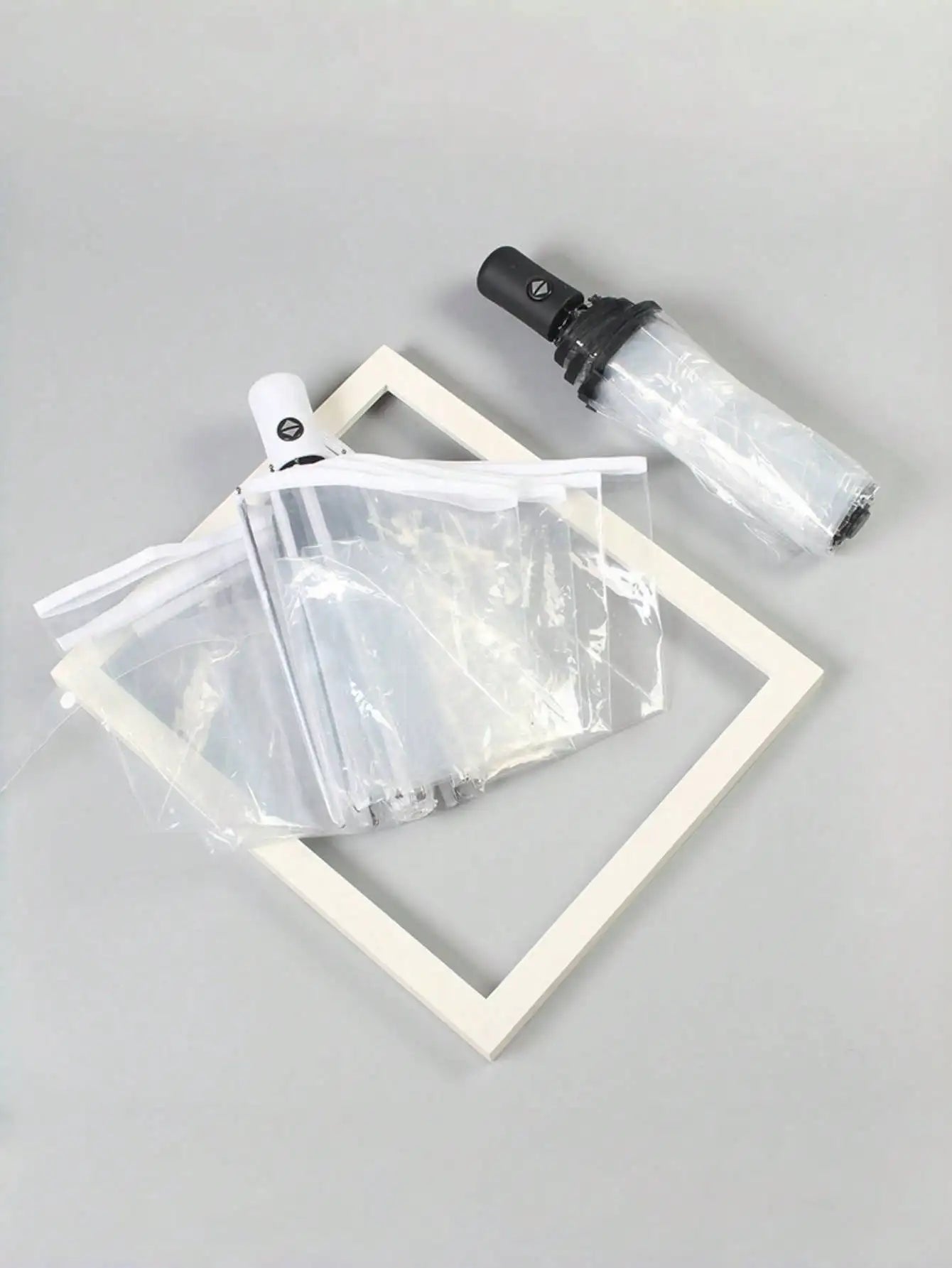1PC Transparent Automatic Folding Umbrella | 8-rib Wind-Resistant Design | Essential for Commuters and Travelers