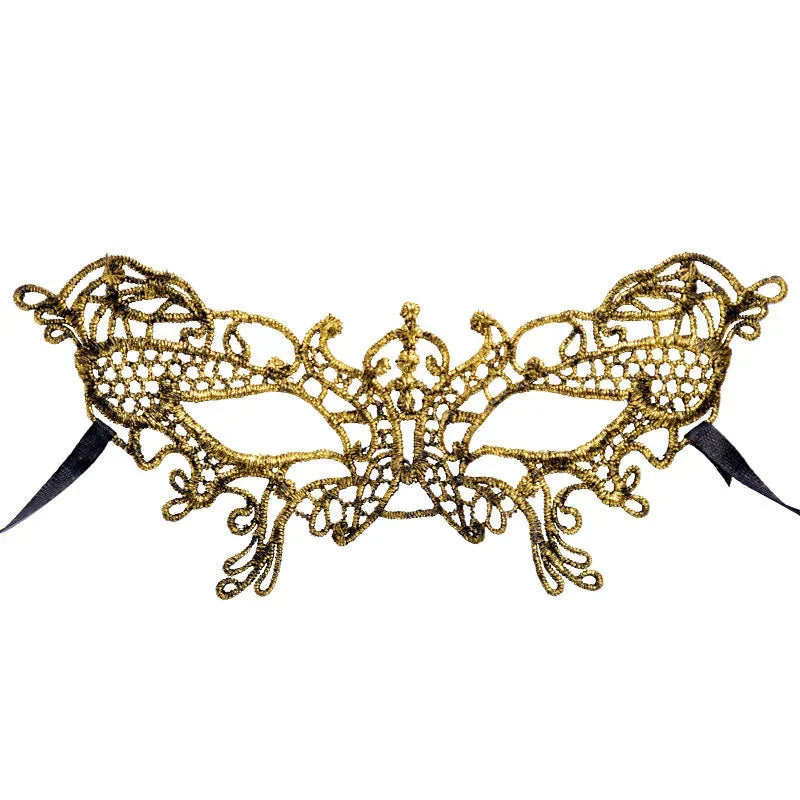 Gold Lace Venetian Cutout Eye Mask Ladies Lace Masquerade Party Masques for Carnival Gras Masque Halloween Masks Prom Supplies