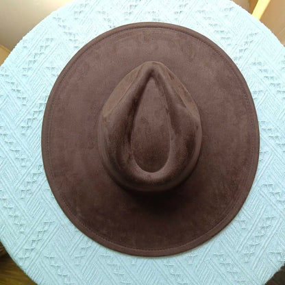 Suede Fedora Multicolor Heart-shaped Top 9.5cm Brim Men and Women Jazz Hat Panama Hat