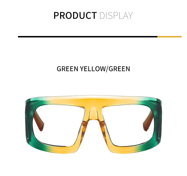 Big Square Anti Blue Light Reading Glasses Elegant Luxury Green Purple Gradient Eyeglasses Frames Prescription Hyperopia Eyewear