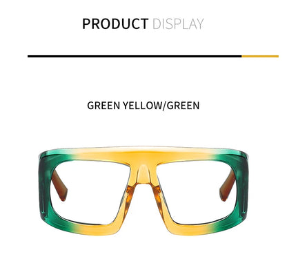 Big Square Anti Blue Light Reading Glasses Elegant Luxury Green Purple Gradient Eyeglasses Frames Prescription Hyperopia Eyewear