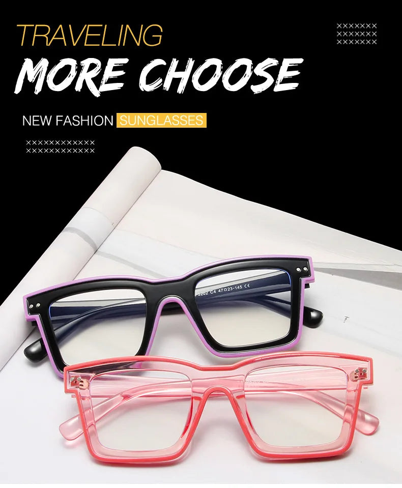 Retro Square Anti Blue Light Optical Glasses Frames Men Fashion Computer Prescription Eyeglasses Women TR90 Reading Glasses +2.5